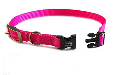 Sparky Pet Co - ECollar Replacement Strap Easy Release Double Buckle Dog Collar - Rugged Nylon - Adjustable - D Ring - Quick Release Metal Clasp - for Invisible Fence Systems - 3/4" x 24" - Raspberry - color: Raspberry, size: 3/4" Wide