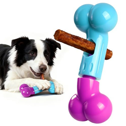 Bully Stick Holder for Medium/Large Dogs - Anti-Choking, Prevents Swallowed Ends - Nylon Dog Chew Toy - Dishwasher Safe, Pink - color: Blue