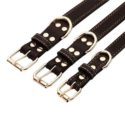 Personalized Dog Collar - Engraved Soft Black Vegan Leather - Custom Small Medium or Large Size with Name Plate (Small) - size: Small