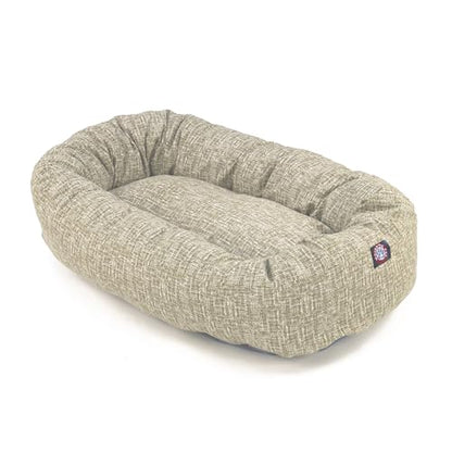 Majestic Pet 40 Inch Bagel Calming Dog Bed Washable – Cozy Soft Round Dog Bed with Spine Support for Dogs to Rest Their Head - Fluffy Donut Puppy Mat 40x29x9 (Inch) Large – Tan - color: Palette Heathered Tan