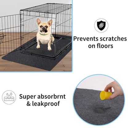 Kennel Pad Dog Crate Mat Liner, Absorbs Urine, Waterproof, Non-Slip, Washable Puppy Pee Pad for Kennel Training - Under Pet Cage to Protect Floors, Thin Cut to Fit Design (48" x 29" - 2 Pack) - size: 48" x 29" - 2 Pack