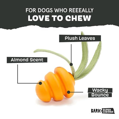 Barkbox Super Chewer Tough Dog Chew Toys for Aggressive Chewers, Treat Dispensing (Carrot - Small) - color: Deep Roots Carrot - Small, size: Small Dog
