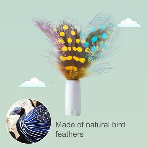 ORSDA 6Pcs Interchangeable Attachments Cat Feather Toys Replaceable Feathers and Fluffy Toy Accessories - color: Various Refills Feathers*6