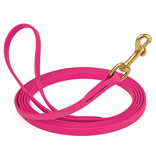Viper K9 Biothane Working Dog Leash Waterproof Lead for Tracking Training Schutzhund Dog Sport and Search - Odor-Proof Long Line with Solid Brass Snap for Puppy Medium and Large - Water Friendly - color: Passionfruit Pink, size: 1/2" x 10ft