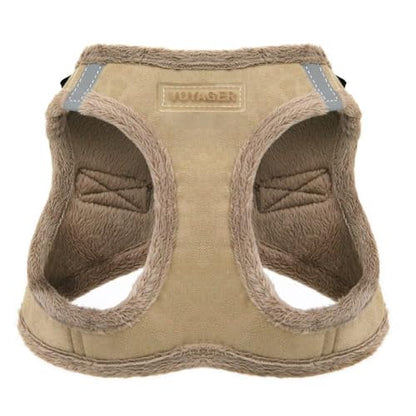Best Pet Supplies - All Weather Plush, Reflective, No Pull Harness for Small, Medium Dogs, Cats - Secure with Hook & Loop Fastener, Buckle, Double D-Rings - Latte Suede, XL - color: Latte Suede, size: XL