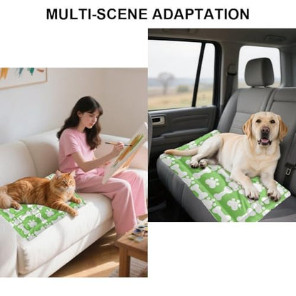 Breathable Dog Beds with Anti- Slip Bottom, Dogs Bones Paw Prints Cat Cushion Dog Kennel Pad Nest Beds Comfortable Bed Mat for Indoor& Outdoor Sofa Cars, Machine Washable 24 × 18 inch - size: 24 × 18 inch