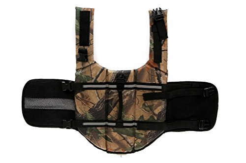 Dog Life Jacket Quick Release Easy-Fit Adjustable Pet Saver Life Jacket Dog Life Preserver - color: leave camo, size: Medium