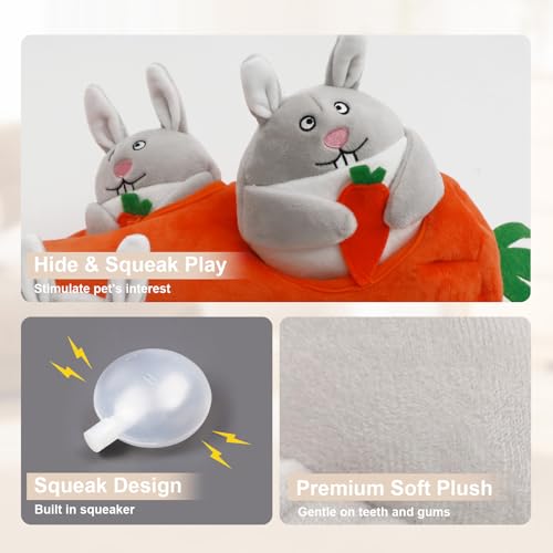 Hide and Seek Dog Puzzle Toys, Plush Interactive Puppy Toys for Small, Medium Dogs, Easter Puppy Essentials - style: Rabbit