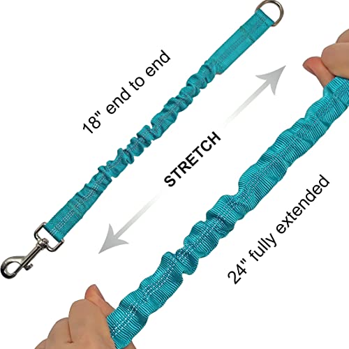 Bungee Dog Leash Extension, 18”Dog Shock Absorber Extender, Works with Any Leash for Walking, Jogging, Training, Playing (Blue) - color: Blue