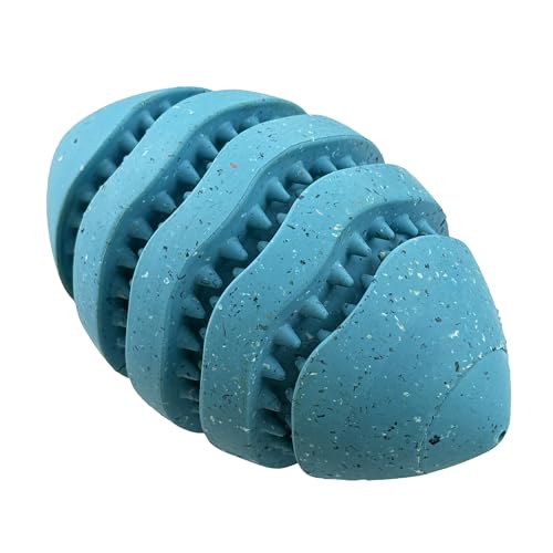 Max Fusion Made with Nike Grind, Arlee Spiro Football Dog Toy for All Dogs, Durable & Natural Rubber Chew Toy for Play, Fetch & Chewing, Large, Blue, 1 Count - color: Blue Spiro Football, size: Large