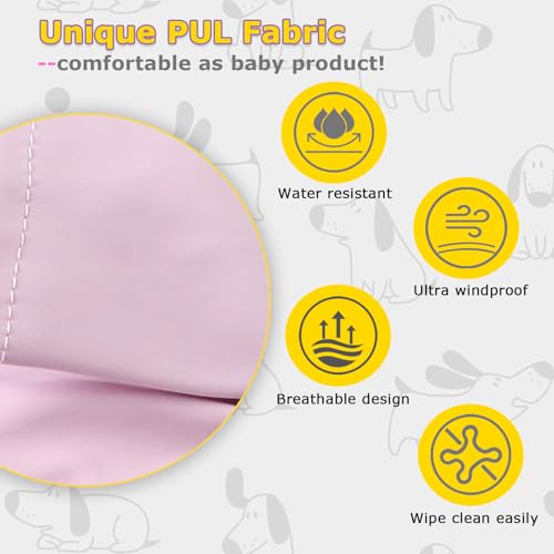 Dog Raincoat, Dog Rain,Water and Snow Proof Jacket with Hood, Leash Hole and Reflective Strap, Lightweight Puppy Clothes, Stylish Streetwear Outfit for Small Medium Dogs (Pink,XL) - color: Pink, size: X-Large