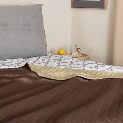NICETOWN Pet Bed Cover Dog Blanket for Sofa and Furniture Waterproof Large Dog Crate Bed, Mat Reusable Pads Extra Large Puppy Pad, 1 Piece, 82" W x 102" L, Chocolate/Sand - color: Chocolate/Sand, size: 102"L x 82"W x 0.15"Th