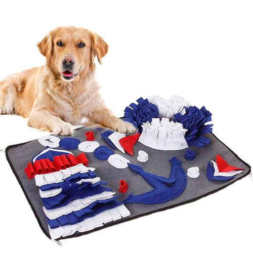 Snuffle Mat for Dogs, Interactive Foraging Puzzle Non-Slip Blanket, Premium Feeding Mat for Slow Eating & Smell Training. Dog Brain Stimulating Toys Bed (Grey)