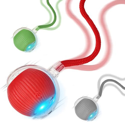 Goosheep 2025 New 3Pack Cat Ball Kitten Toys for Indoor Interactive Kitty Ball Toy Speedy Tail 360° Automatic Rolling(Red Grey Green) - size: 3 Pack