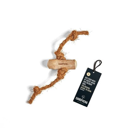 Canophera Dog Chew Coffee Wood and Coconut Rope Toy for Healthy Teeth and Gums Size Small - All Dog Breeds - size: Small