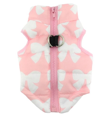 New Various Pet Cat Dog Soft Padded Vest Harness Small Dog Clothes Pink Bow S, Model: BFL049-Pink-S - color: Pink Bow, size: S(chest 14.2" back 10.6")