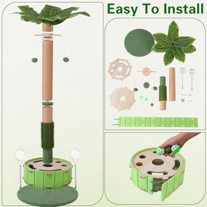 Cat Scratching Post, Sisal Tall Scratching Posts for Indoor Cats Adults with Cat Toys (40" Tall Large) - size: 40" Tall Large