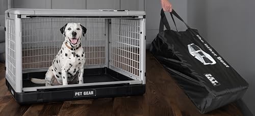 Pet Gear “The Other Door” 4 Door Steel Crate for Dogs/Cats with Removable Tray, Sea Salt, 42 Inch - color: Sea Salt, size: 42.0"L x 28.0"W x 28.0"H