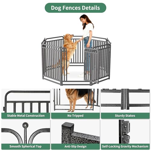 40 Inch Dog Playpen Outdoor, 8 Panels Puppy Playpen Heavy Duty Dog Play Pen Indoors, Rust Resistant Dog Pen for Large/Medium/Small Dogs, Dog Fence for RV Camping - style: 40" H