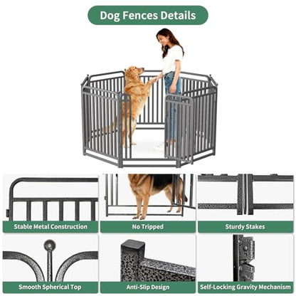 40 Inch Dog Playpen Outdoor, 8 Panels Puppy Playpen Heavy Duty Dog Play Pen Indoors, Rust Resistant Dog Pen for Large/Medium/Small Dogs, Dog Fence for RV Camping - style: 40" H
