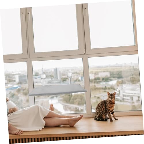 WOONEKY 4pcs Cat Window Perch Cover Breathable Cloth Replacement for Cat Hammock Removable and Washable Grey to Relax and Lounge Comfortably