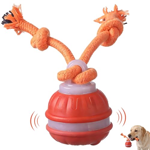 Interactive Dog Toys,Upgraded Motion Activated Rolling Dog Ball Toy for Small/Medium Dogs,Smart Automatic Rolling Toy with USB Rechargeable,Interactive Dog Balls(Orange) - color: Orange