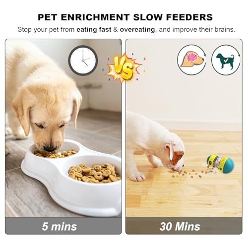 Dog Enrichment Toys, Slow Feeder Puzzle Toy for Cats & Dogs - Interactive Treat Dispenser, Mental Enrichment for Small/Medium Pets (Yellow-Green) - color: Yellow-Green
