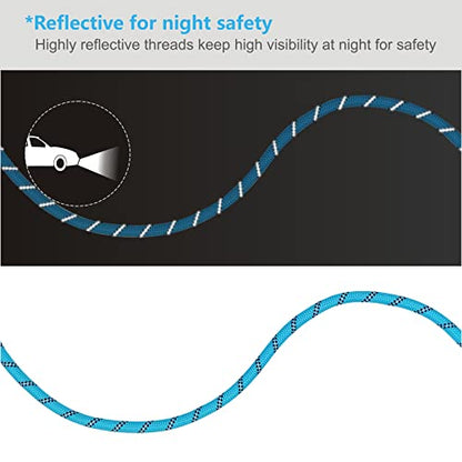 Dog Leash Heavy Duty 6ft, Double Handle Dog Leash with Padded Handle for Traffic Control, Reflective Rope Leashes for Large and Medium Dogs Night Control Safety Training (Baby Blue) - color: Baby Blue (25 to 120 lbs)