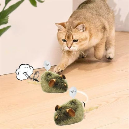 Cute Plush Cats,Plush Squeaky Plush Cats Toy Automatic Electronic Moving Mouse Kitten Toy for Indoor Play Exercises