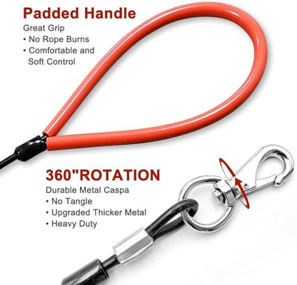 Dog Leash for Dogs Up to 250 Pound,Heavy Duty Leash Made of Coated Wire Rope for Large and Medium Dogs with Dog Leash Metal Shock Absorbing Spring