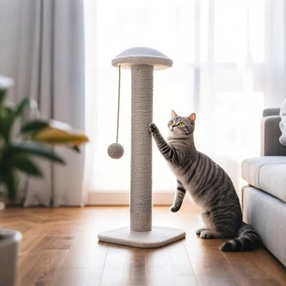 PowerKing Natural Sisal Replacement Scratching Post, 4 Pieces M8 Cat Scratch Post Refill Pole Parts for Refurbishment, White, Include Screws (Grey-15.7''+15.7''+7.87''+7.87'') - color: Grey, size: 15.7''+15.7''+7.87''+7.87'' (2.67''Thick)