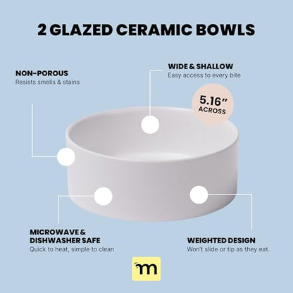 MalsiPree Elevated Dog Bowls - Puppy Adoption Gifts & Cute Puppy Accessories - 45° Tilt Feeding Station with Ceramic Dishes - Food and Bowls Set - Dog Birthday Gifts for Small Pets - Sand Beige - size: Small