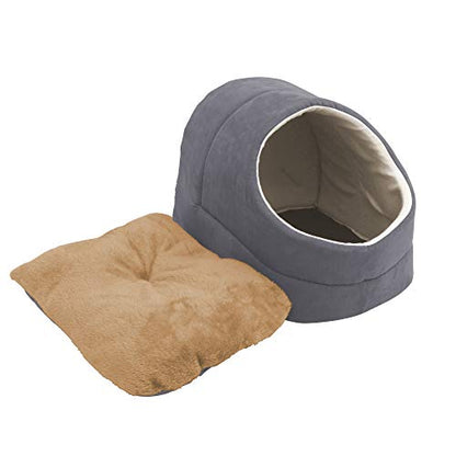 4 in 1 Self Warming Burrow Cat Bed, Pet Hideway Sleeping Cuddle Cave (Grey-2) - color: Grey-2