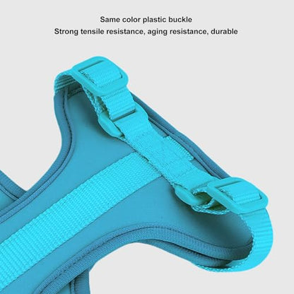 Adjustable Soft Breathable Escape Proof Dog Vest Harness, Pet Chest Harness for Small Dogs and Puppies, Bright Color Safety Design with Dual D Rings for Walking and (S) - color: Blue