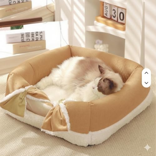 Pet House/Dog House/Dog Bed/cat House/cat Bed/Cat Bed for Indoor Cats/Cat Cave/Foldable Cat Cave/Bed for Large and Small Pets (Brown, Large) - size: Large