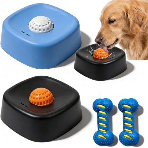 2026 Upgraded Slow Feed Liquid Dog Bowls, Anti-Slip Dog Lick Bowl with Roller Ball, Interactive Liquid Treat Dog Bowls, Bone Broth Dog Lick Bowls for Dogs and Cats (2PC-B) - color: 2PC-B