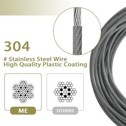 Dog Tie Out Cable 16.4FT Dog Runner for Stainless Steel Wire Cable, Anti Rust Spiral Stake, Outside Leash & Chain for Camping and Yard, 8'' Heavy Duty for Medium-Large Dogs Up to 125 lbs (Gray) - color: Gray-15FT