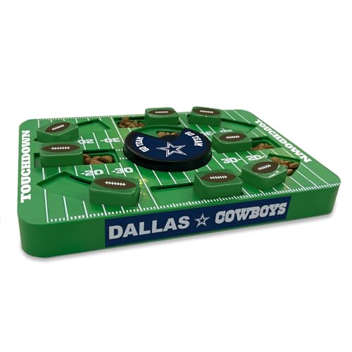 Pets First NFL Dallas Cowboys Large Puzzle Toy - Interactive Dog Treat & Slow Feeding Toy - color: DALLAS COWBOYS, size: Large