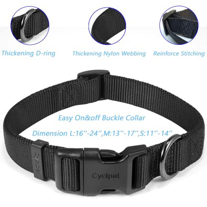 Premium Classic Sturdy Nylon Webbing Adjustable Dog Collars,Soft and Smooth Regular 5/8 Inch Wide Dog Collars with Quick Release Clasp for Pup Dogs Walking,Training.(Small, Black) - color: Black, size: Small 11-14 Inches