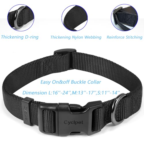 Premium Classic Nylon Webbing Adjustable Dog Collars,Soft and Smooth Traditional 3/4 Inch Wide Dog Collars with Quick Release Buckle for Medium Dogs Daily Helper. (Medium, Black) - color: Black, size: Medium 13-17 Inches