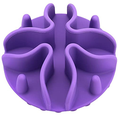Slow Feeder Insert for Dogs & Cats, 3 Sizes Food-Grade Silicone Anti-Choking Puzzle Feeder, Non-Slip Suction Cup Design, Fits Most Bowls, Bloat Stop Pet Feeding Solution - color: Lavander, size: Small 4 inchs