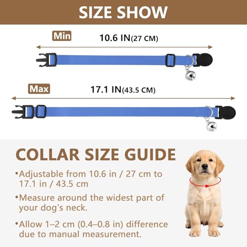 Pet Collars 2 Pack Comfortable Cat Collar Adjustable Length 10.6" to 17.1" - color: Salvia Blue