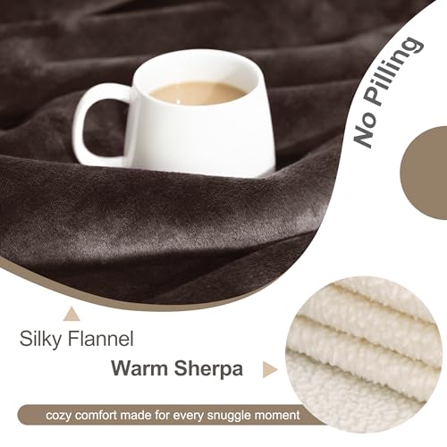 gogobunny Waterproof Bed Blanket, Reversible Sherpa Fleece Throw Blanket for Dog Puppy Cat, Furniture Cover Protects Bed Couch Sofa from Liquid Pee and Pet Fur (Dark Brown, 30x30 inches) - color: Dark Brown, size: 30x30 inches
