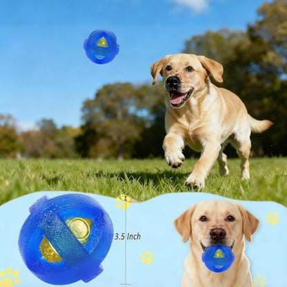 Dog Ball Toy for Chewing and Treat Dispensing - Toug Rubber Puppy Chew Toys Interactive Puzzle Balls for Teething & Slow Feeding, 3.5 Inch (Blue) - color: Blue
