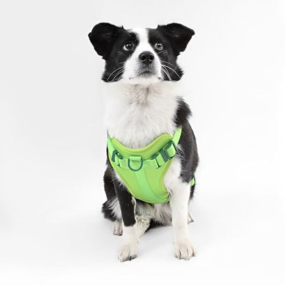 HNS1003B Arlo Large Adjustable Soft Padded No Pull Pet Harness with 3 Buckles and 3 Leash Clips, Mojito - color: Light Green, size: Large (Chest: 24 - 37")