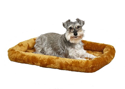 MidWest Homes for Pets QuietTime Dog Bed – Cinnamon Faux Fur Bolster, Ultra-Soft and Machine Washable, Fits 30-Inch Crates and Carriers, for Medium Breed Dogs - color: Cinnamon, size: 30 Inch