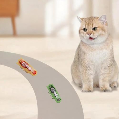 Cat Interactive Teaser Toys 2PCS Electric Moving Beetle Mini Electric Robot Beetle Electric Funny Interactive Toy Heal Loneliness for Cat Kitten Replaceable Battery (Green+Orange) - color: Green+orange