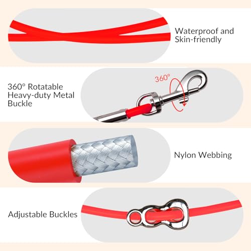 8.2ft Hands Free Dog Leash,Versatile Waist & Crossbody Lead for Medium Dogs,Waterproof & Adjustable for Running Jogging Walking, 360° Swivel Metal Buckle (Red) - color: Red