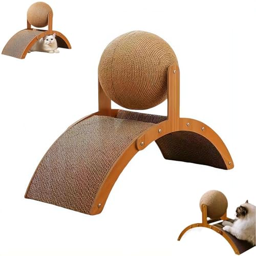 Interactive Cat Scratcher, Cat Scratching Post Design with Arch Bridge Balls-Stylish CatScratching Board, Natural Sisal Scratcher Ball, Fun and Engaging Scratching Post for Exercise - color: 1PCS Small, size: free size