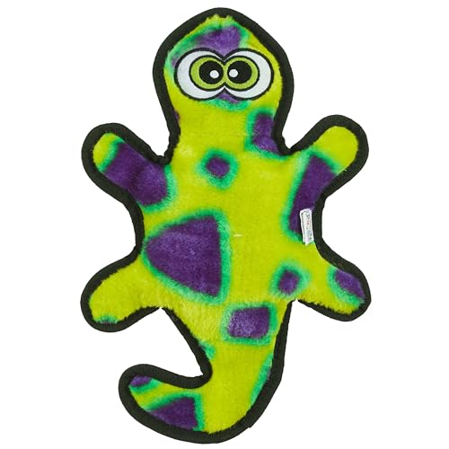 Outward Hound Durablez Medium Gecko Stuffing-Free Squeaky Plush Dog Toy for Puppies & Dogs - Interactive, Soft Yet Tough, No Mess, Jumbo Squeaker, Long-Lasting Play, 13.75 inch, Multicolor - color: Green Gecko, size: Medium (Pack of 1)